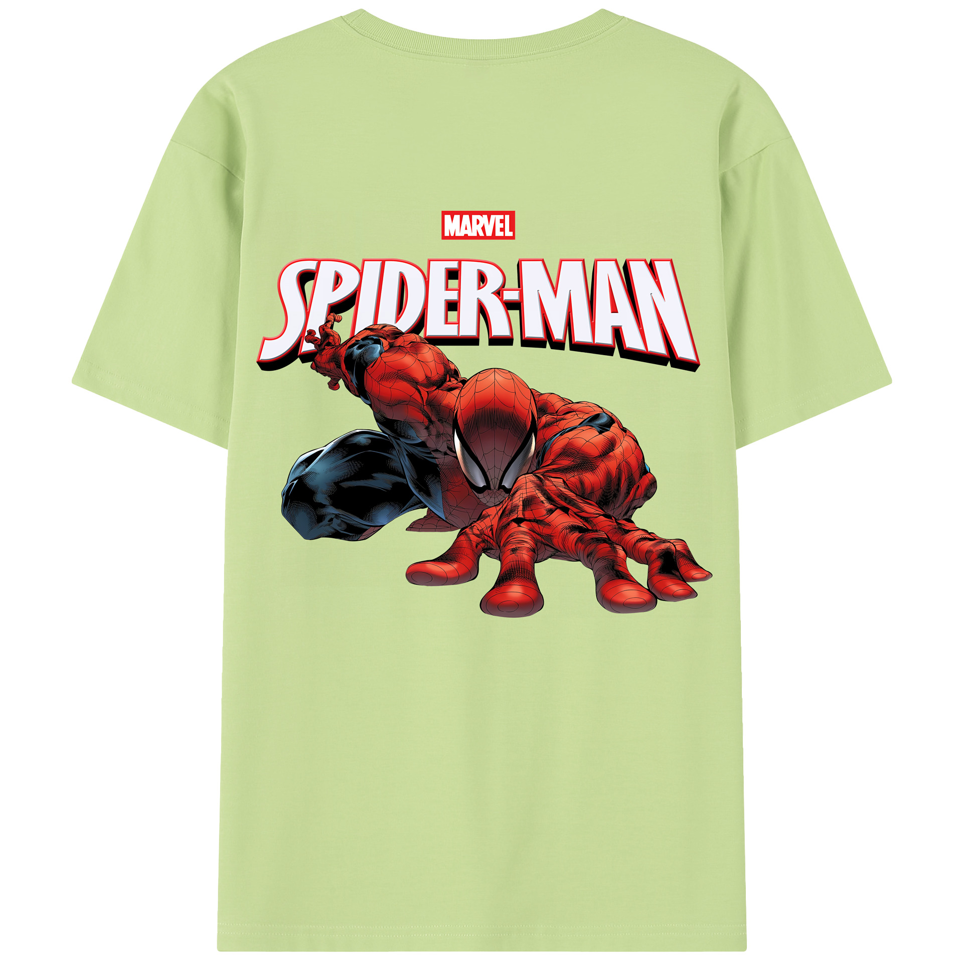 （画像用） Spider Man スパイダーマン 綿100％半袖Tシャツ（背面プリント）